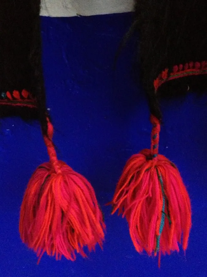 Black woolen Blanket/shawl &Pink pompom tassels