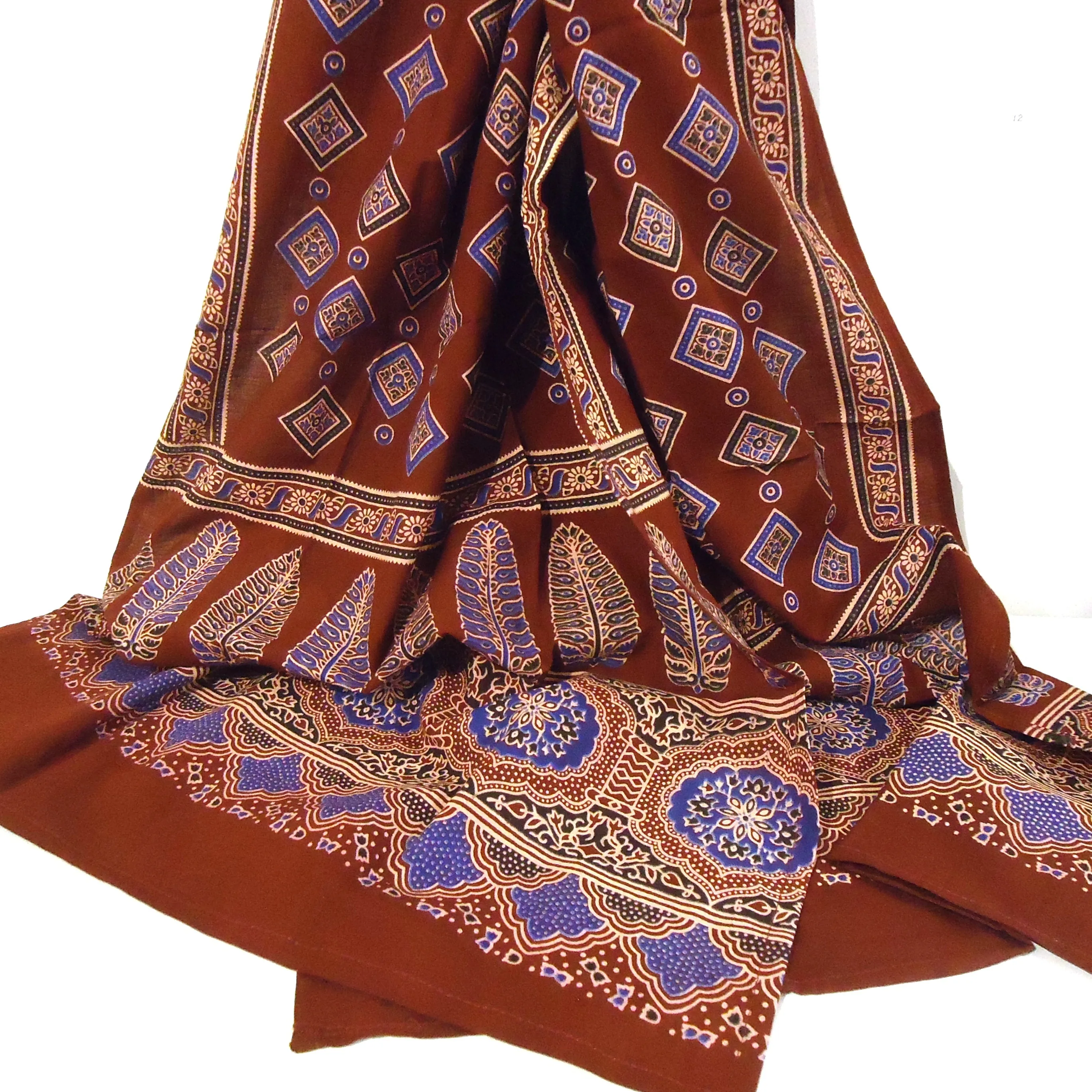 Block Print Scarf, Red