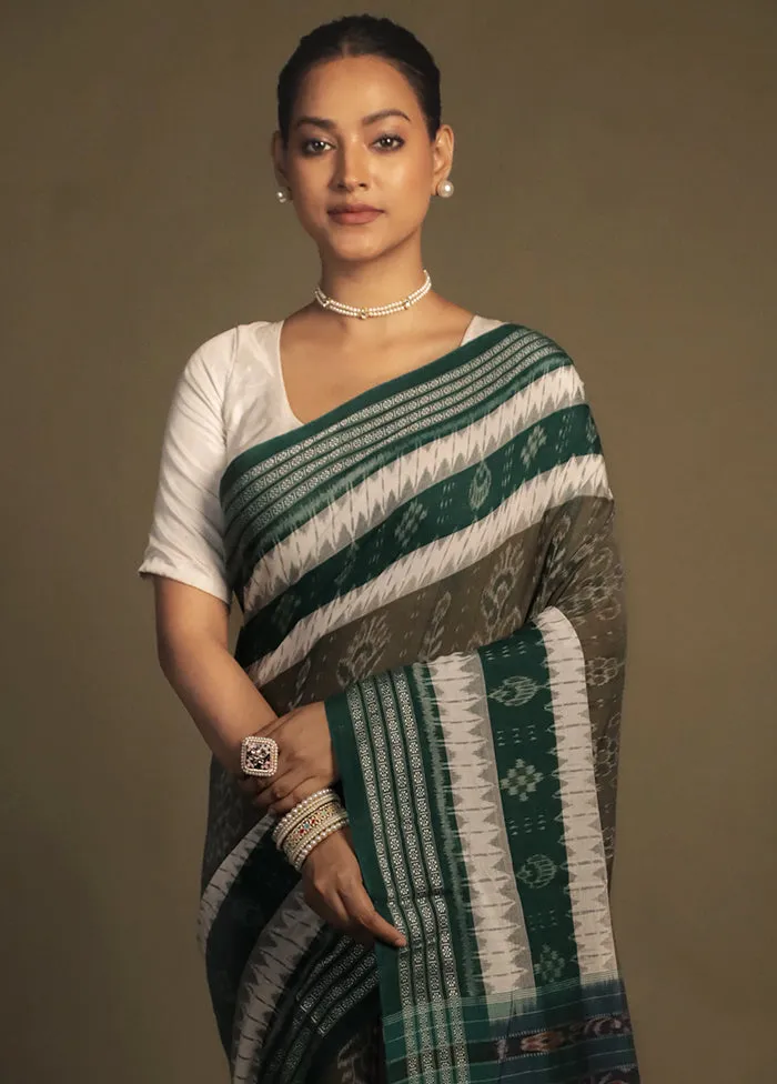 Blue Bomkai Silk Saree Without Blouse Piece