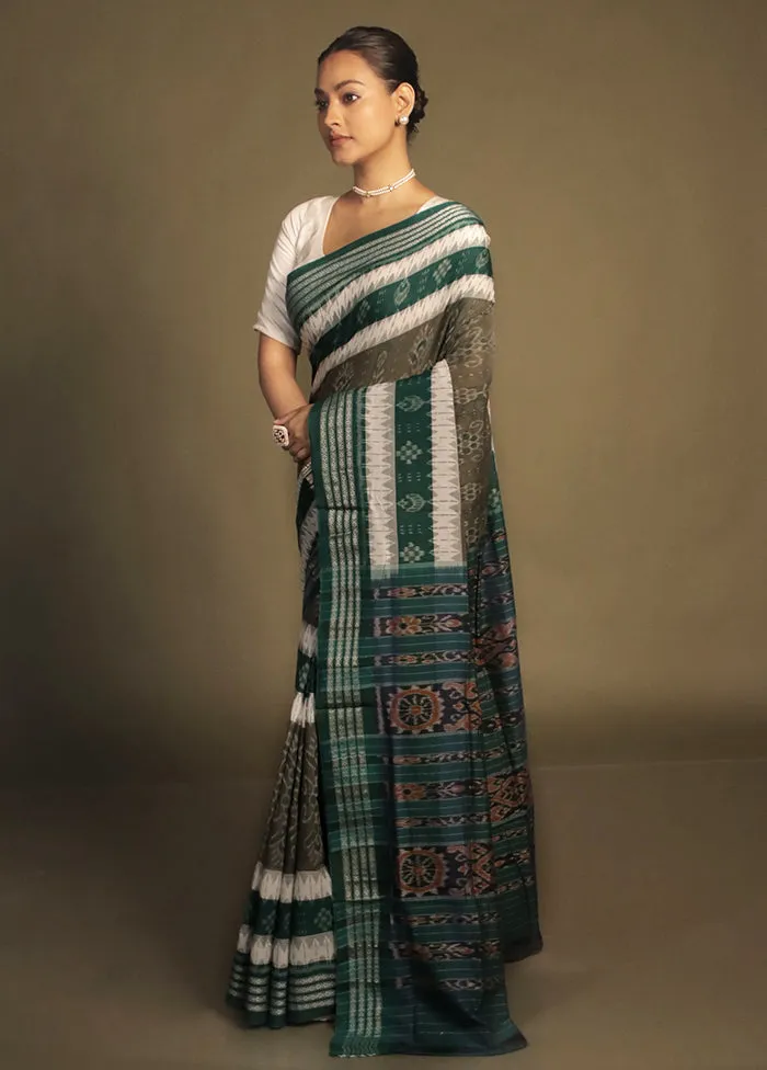Blue Bomkai Silk Saree Without Blouse Piece