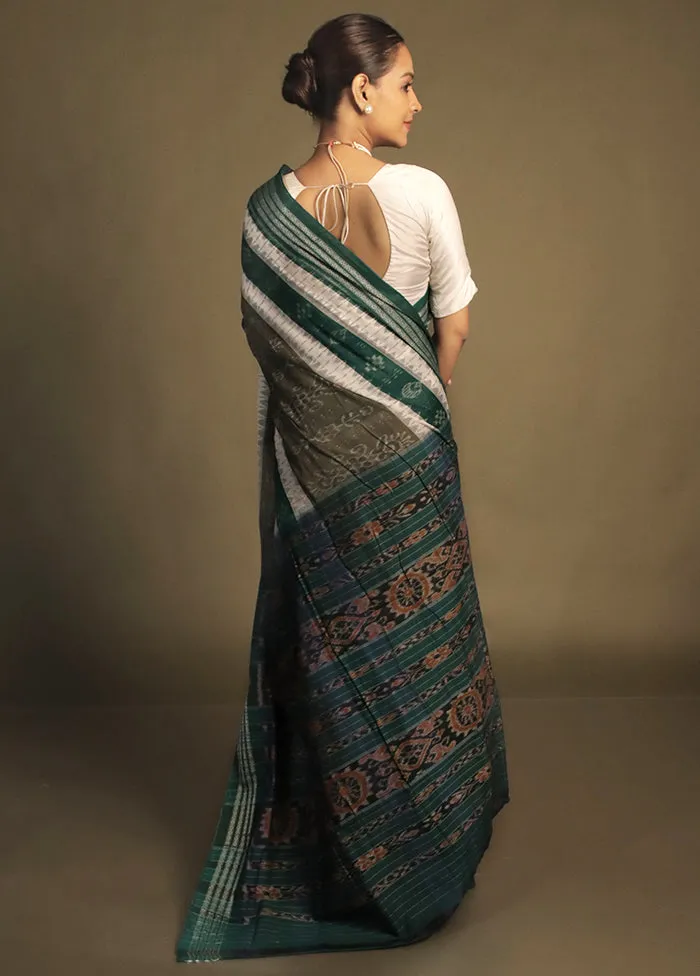 Blue Bomkai Silk Saree Without Blouse Piece