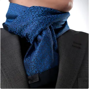 Blue Mens Silk Scarf - Designer neck scarf for winters