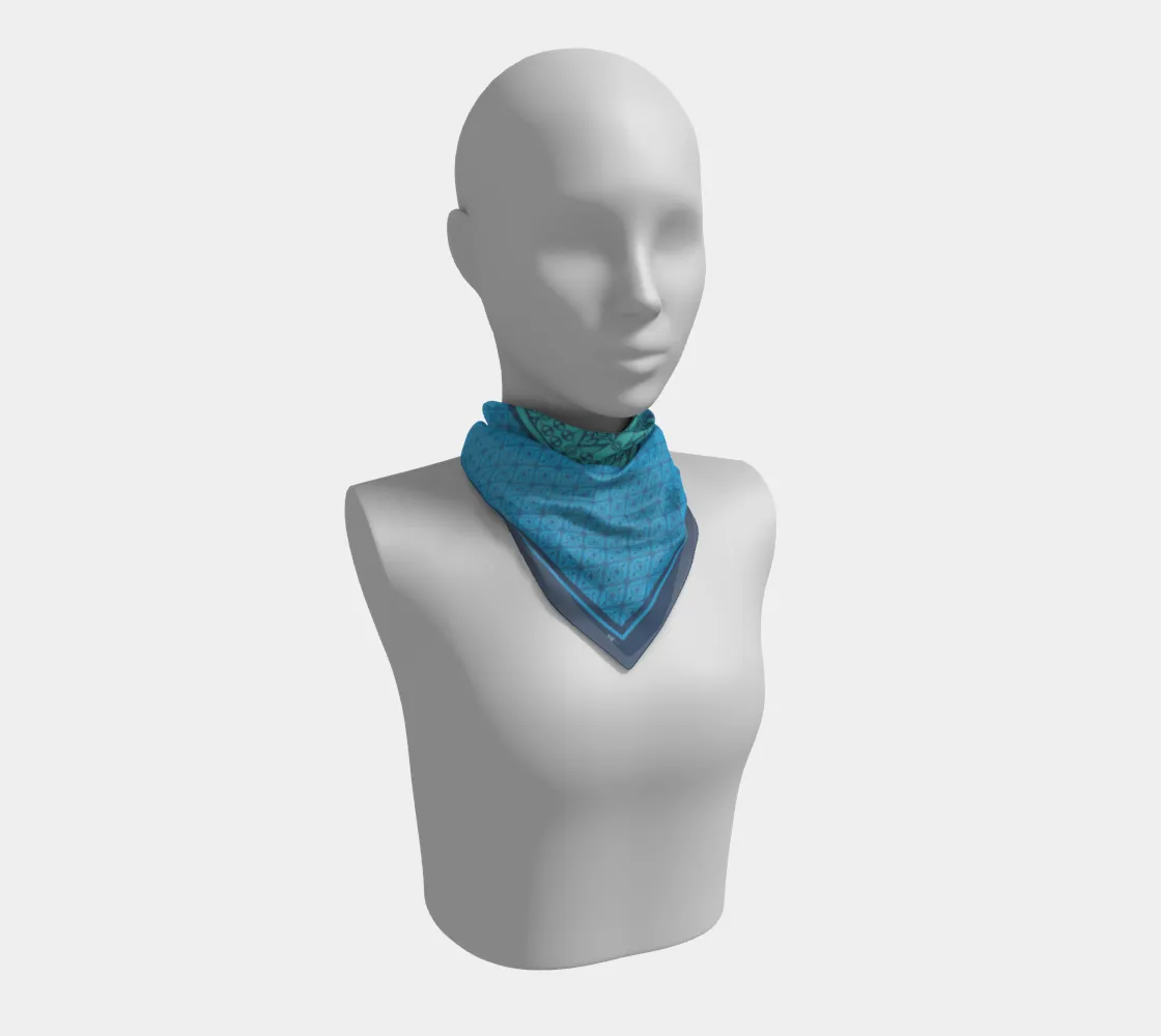 Blue Pattern on Pattern Scarf