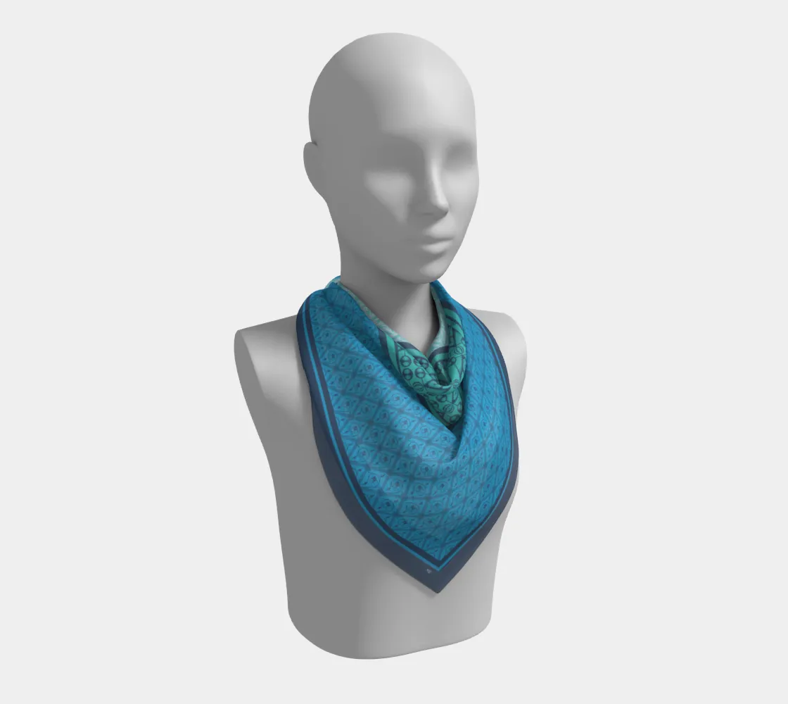 Blue Pattern on Pattern Scarf
