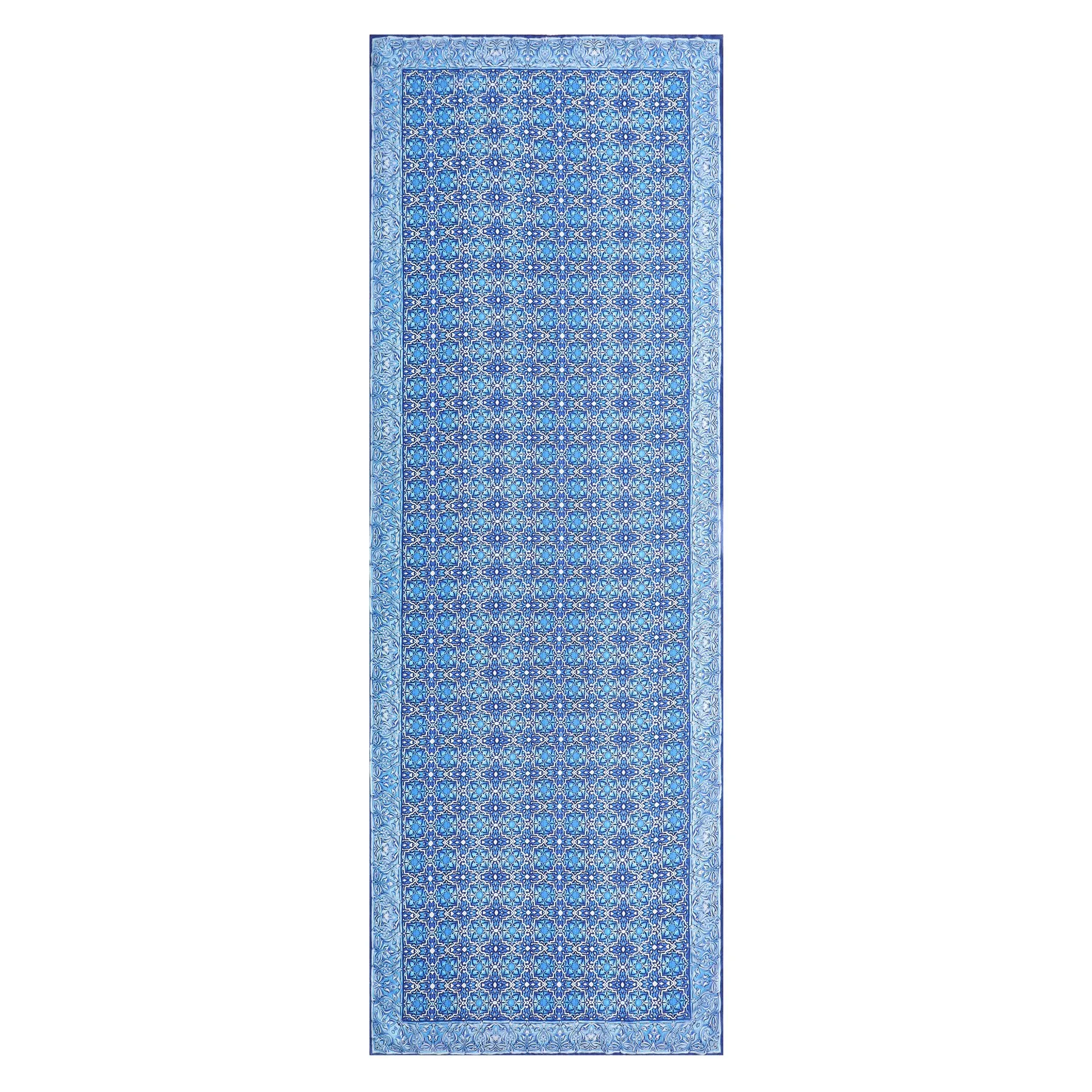 Blue Silk Scarf with Geometric Print Farah