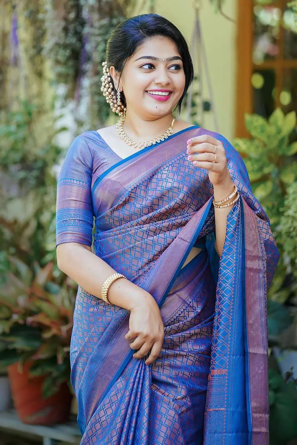 Blue Soft Silk Saree With Zari Weaving Work