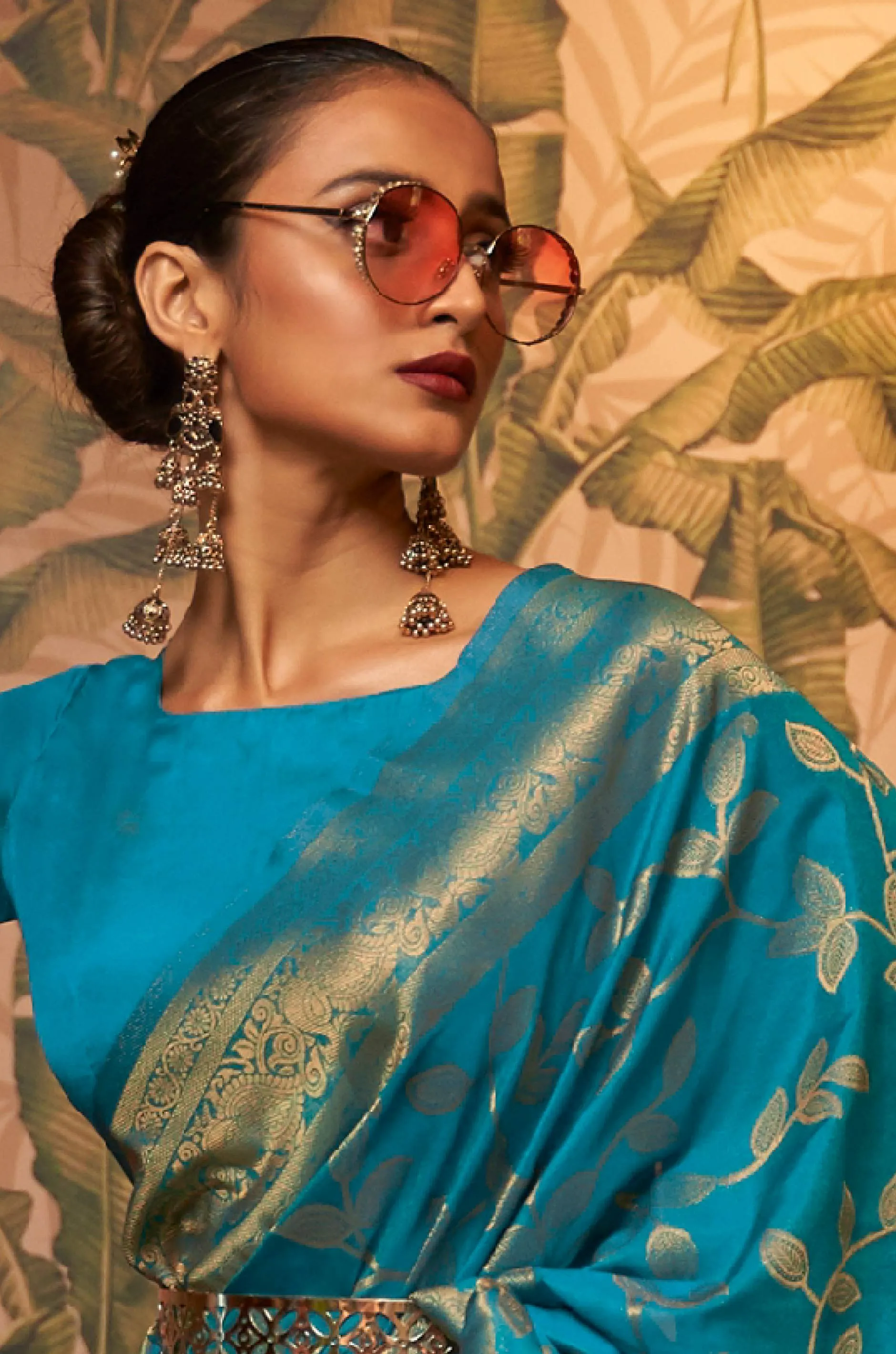Blue Woven Silk Saree