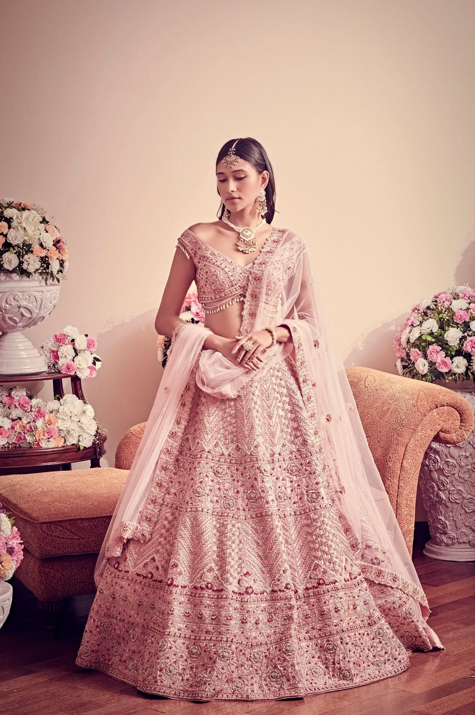 Blush Pink Bridal Lehenga