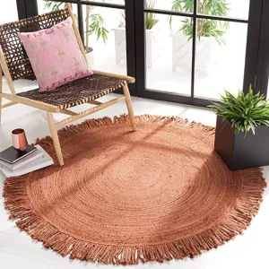 Braided Round Handmade Premium Jute Fringe Area Rug