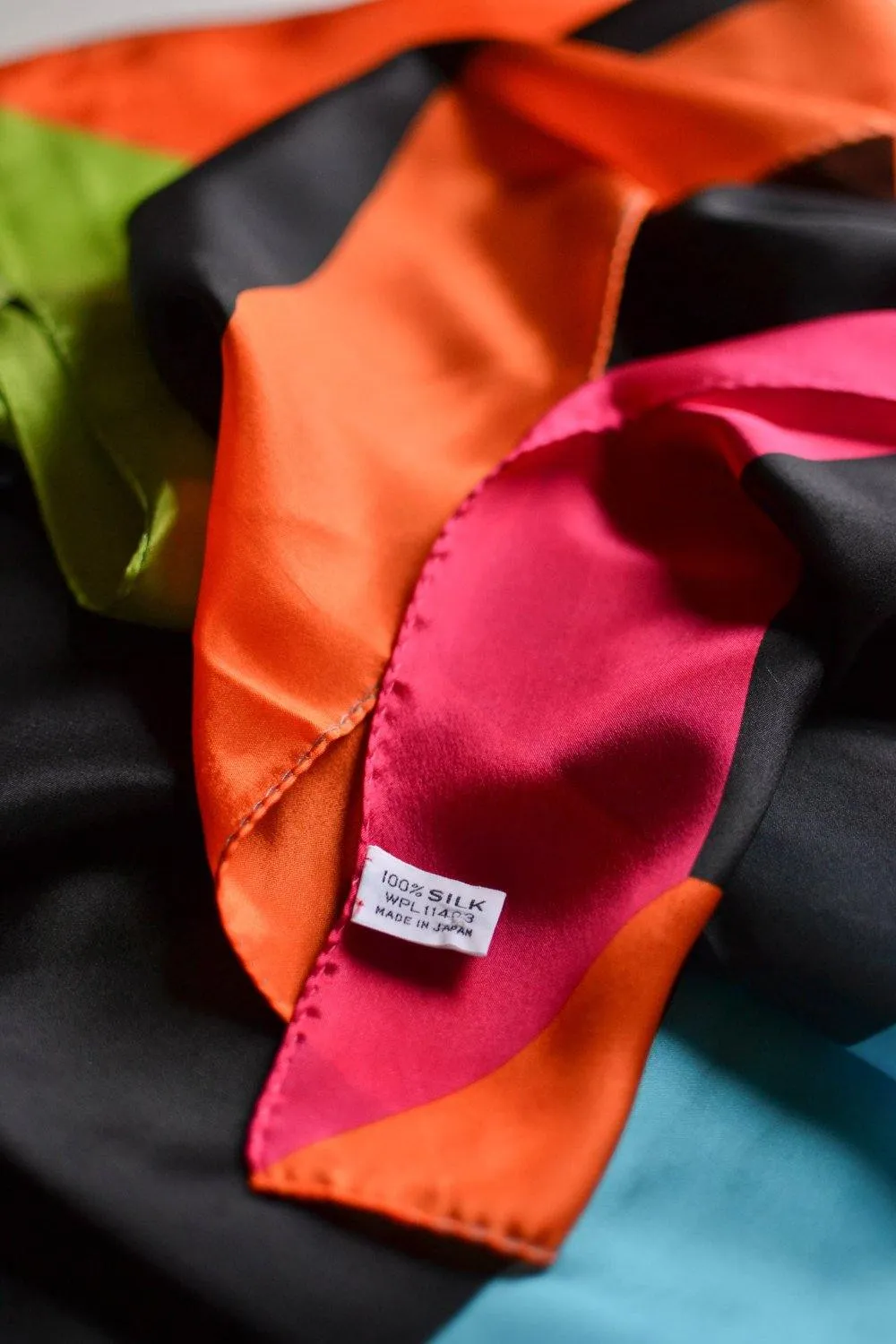 Bright Color Block Silk Scarf