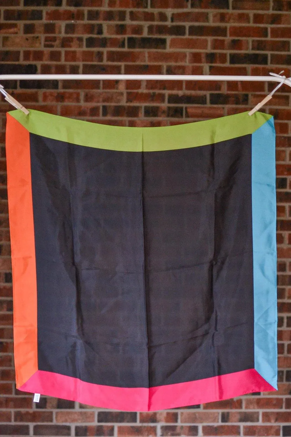 Bright Color Block Silk Scarf