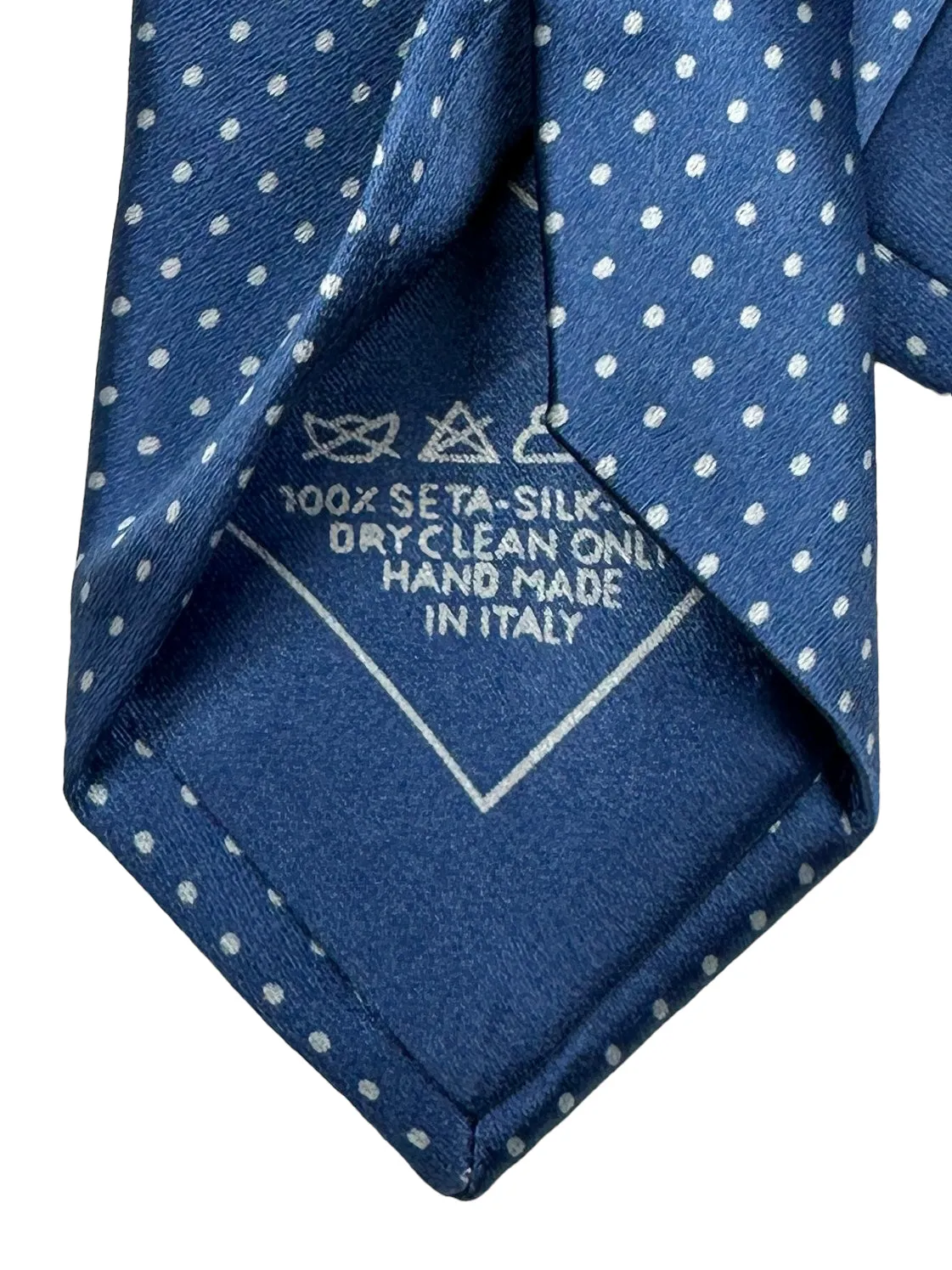 Brioni Blue Polka Dot Silk Tie
