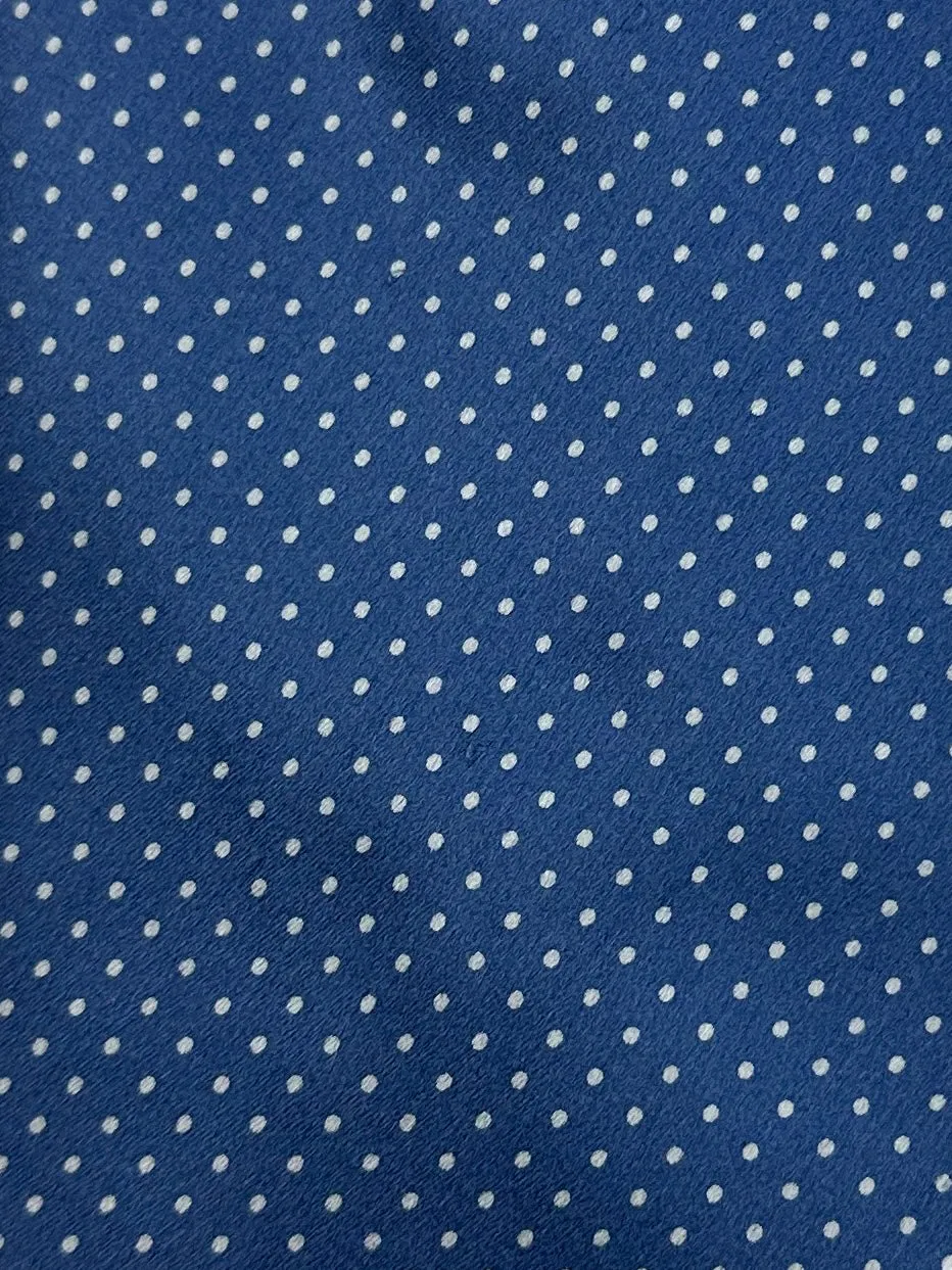 Brioni Blue Polka Dot Silk Tie