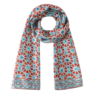 Brown and Blue Silk Scarf Fatima