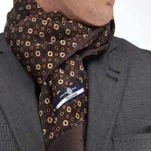 Brown Champagne Mens Silk Scarf - Designer neck scarf for winters