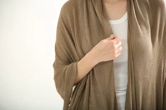 Brown Dark Taupe knitting scarf ,knitted shawl