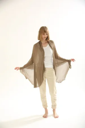 Brown Dark Taupe knitting scarf ,knitted shawl