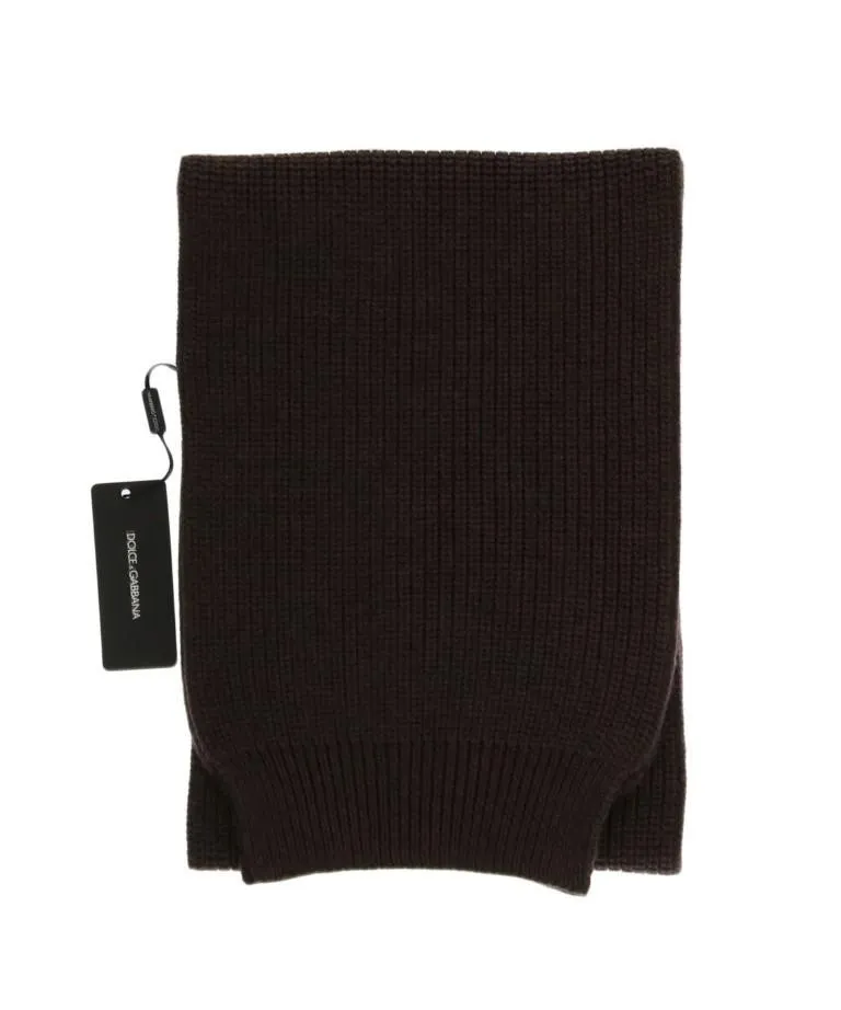 Brown Wool Knitted Scarf