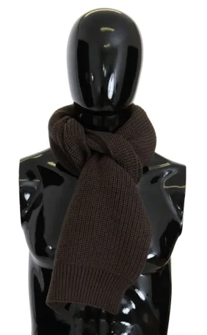 Brown Wool Knitted Scarf
