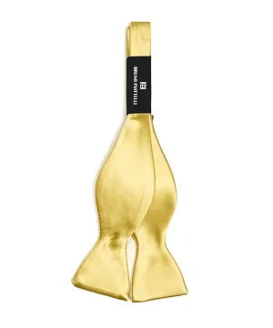 Bruno Piattelli Solid Silk Bow Tie - Gold
