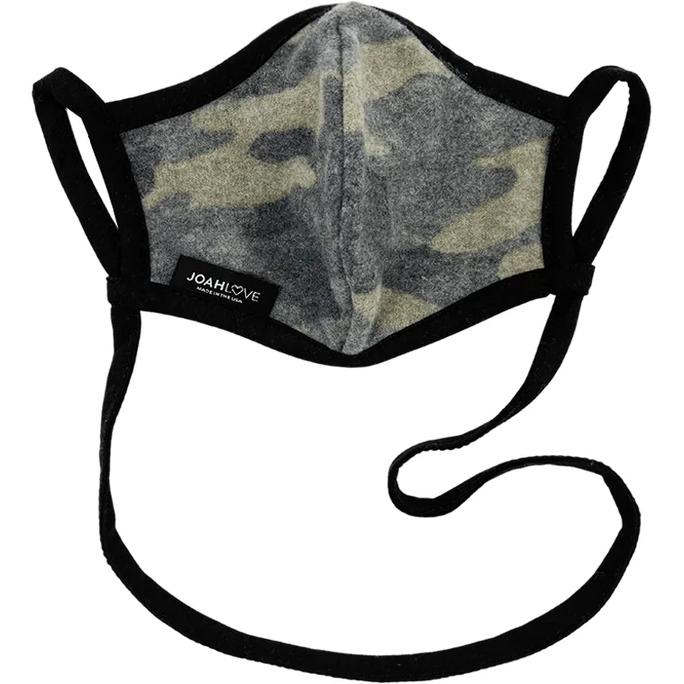 Brushed Olive Camo Faux Cashmere | Black Infinity