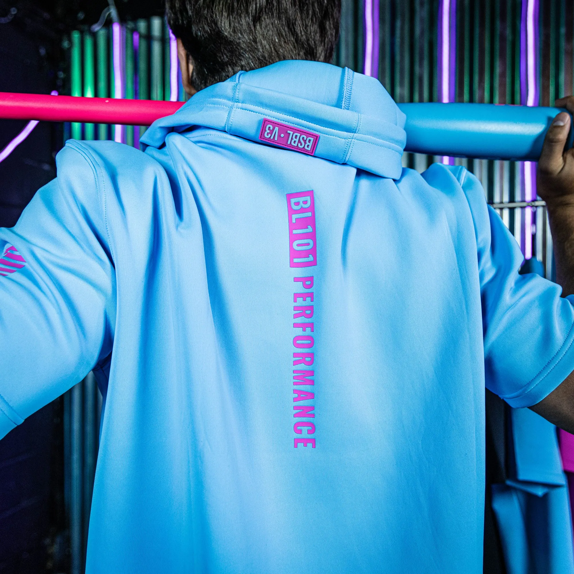 BSBL-SZN Short Sleeve Hoodie V3 - Cotton Candy Blue