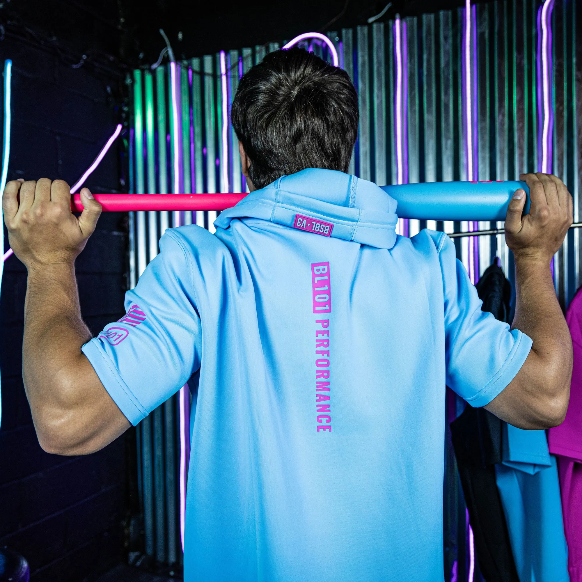 BSBL-SZN Short Sleeve Hoodie V3 - Cotton Candy Blue
