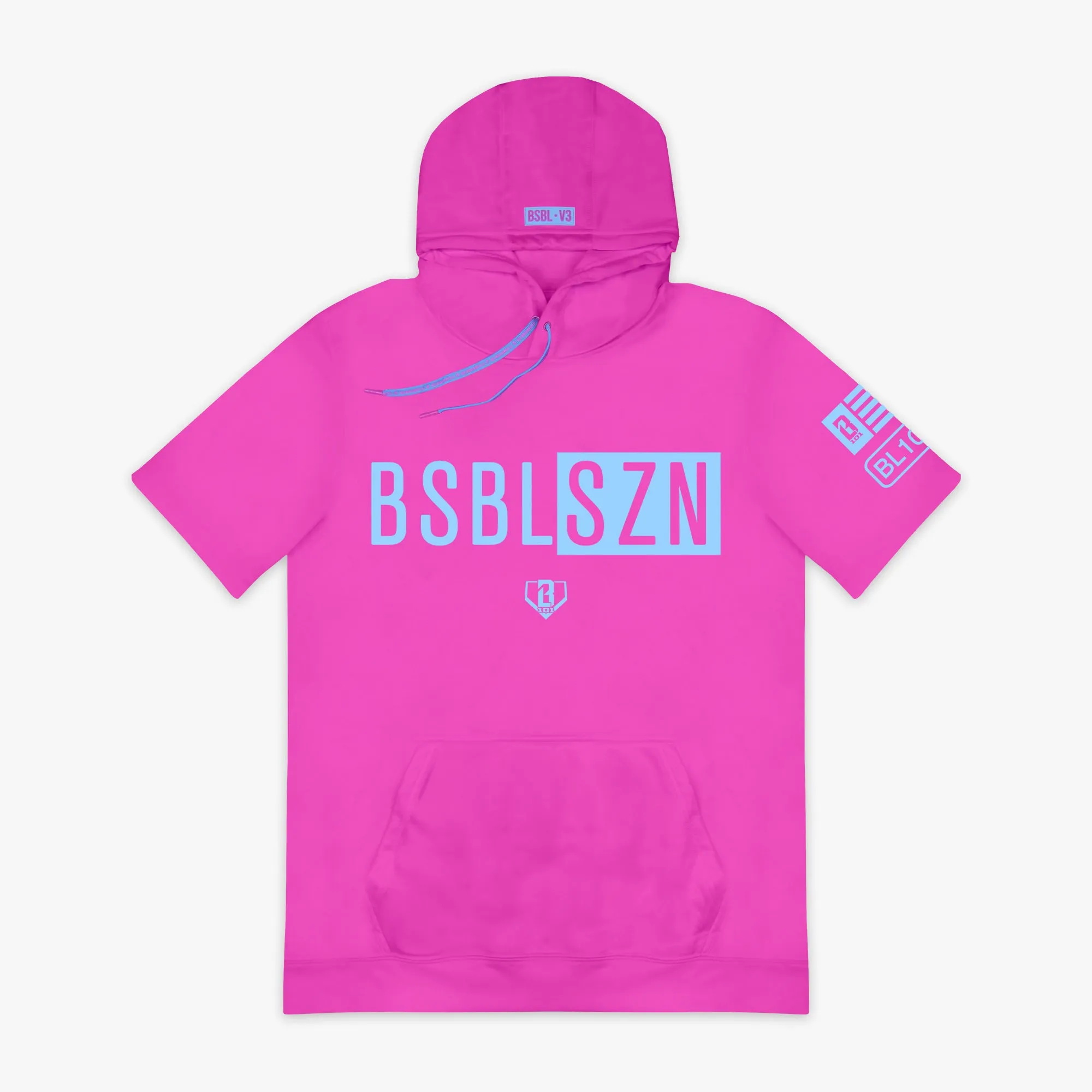 BSBL-SZN Short Sleeve Hoodie V3 - Cotton Candy Pink