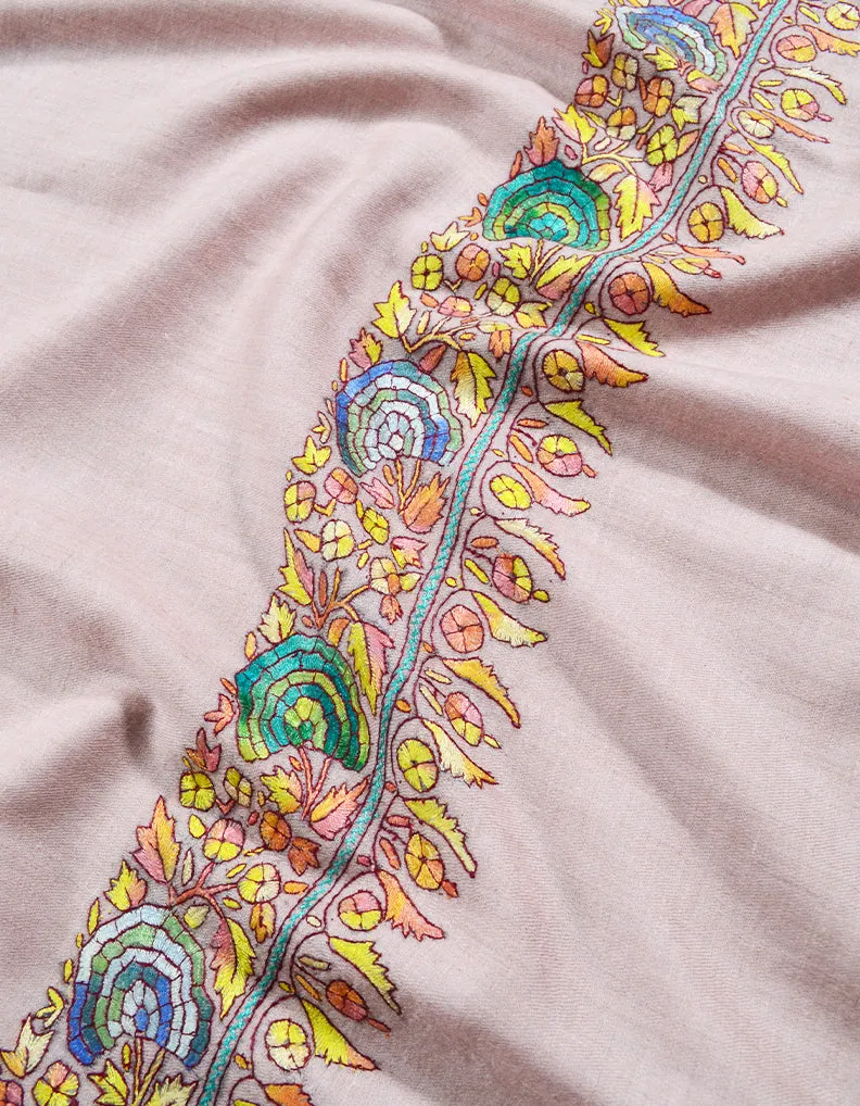 bubble-gum pink embroidery pashmina shawl 8130