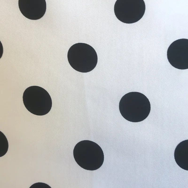 Burberry Polka Dot & Check Print Square Scarf Cream/Black Silk 18" X 18"