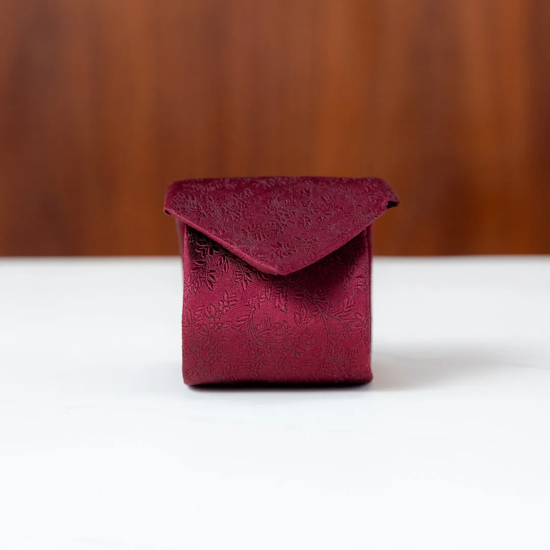 Burgundy Subtle Floral Silk Necktie