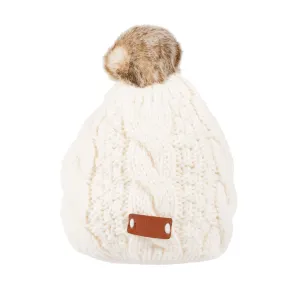Cable Knitted Pom Pom Beanie