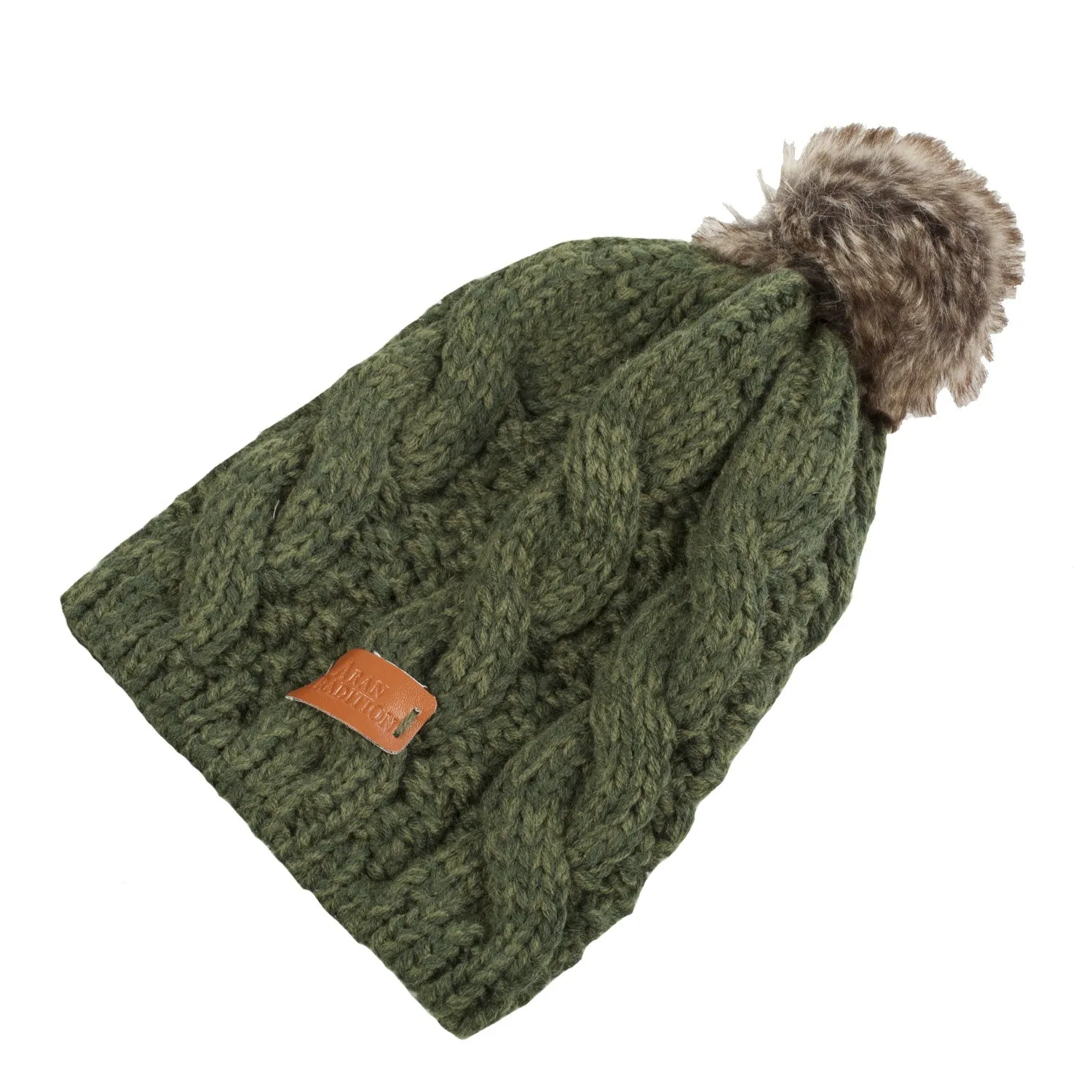 Cable Knitted Pom Pom Beanie