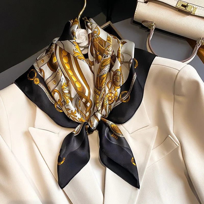 Camellia Korean Style Elegant 65 Silk Square Scarf Women's Mulberry Silk Scarf Professional Scarf Neck Protection Silk Scarf Printed Shawl