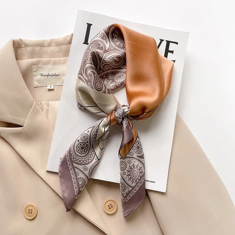Camellia Korean Style Elegant 65 Silk Square Scarf Women's Mulberry Silk Scarf Professional Scarf Neck Protection Silk Scarf Printed Shawl