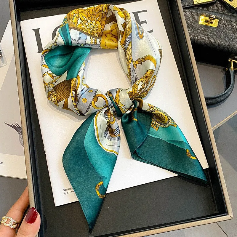 Camellia Korean Style Elegant 65 Silk Square Scarf Women's Mulberry Silk Scarf Professional Scarf Neck Protection Silk Scarf Printed Shawl