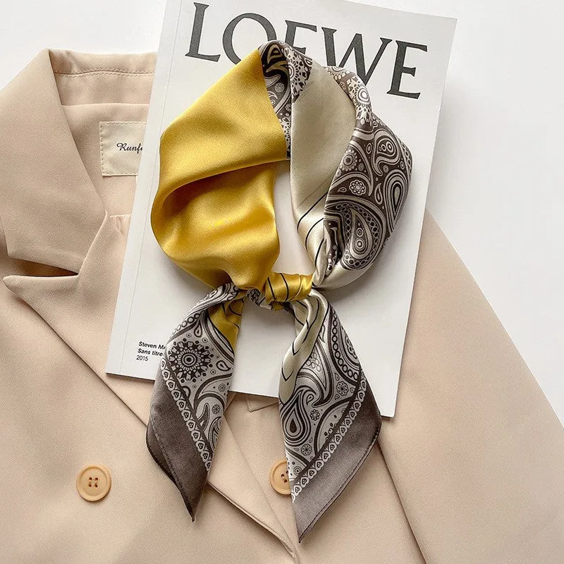 Camellia Korean Style Elegant 65 Silk Square Scarf Women's Mulberry Silk Scarf Professional Scarf Neck Protection Silk Scarf Printed Shawl