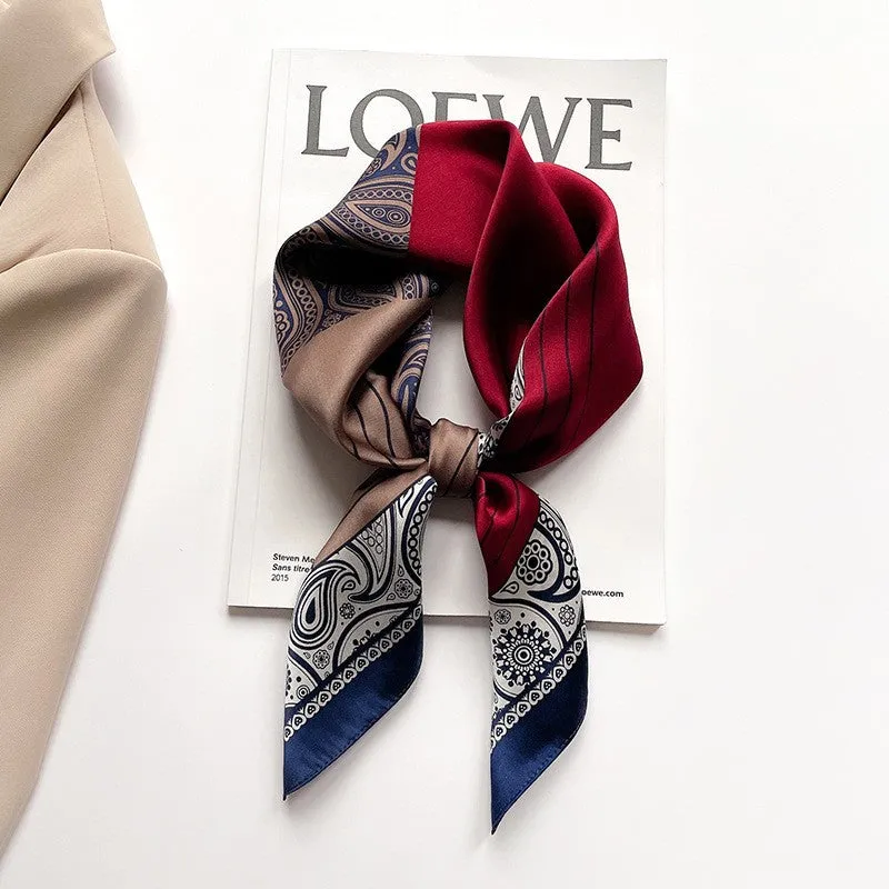 Camellia Korean Style Elegant 65 Silk Square Scarf Women's Mulberry Silk Scarf Professional Scarf Neck Protection Silk Scarf Printed Shawl