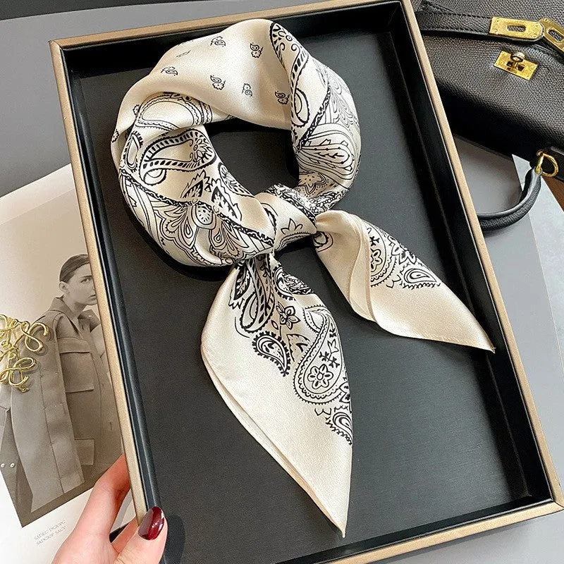Camellia Korean Style Elegant 65 Silk Square Scarf Women's Mulberry Silk Scarf Professional Scarf Neck Protection Silk Scarf Printed Shawl