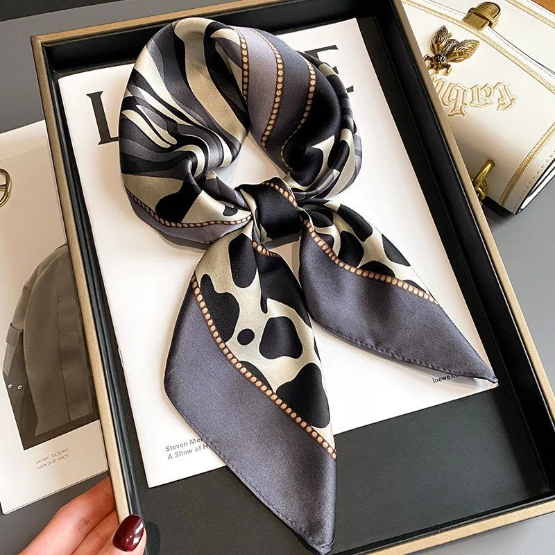 Camellia Korean Style Elegant 65 Silk Square Scarf Women's Mulberry Silk Scarf Professional Scarf Neck Protection Silk Scarf Printed Shawl