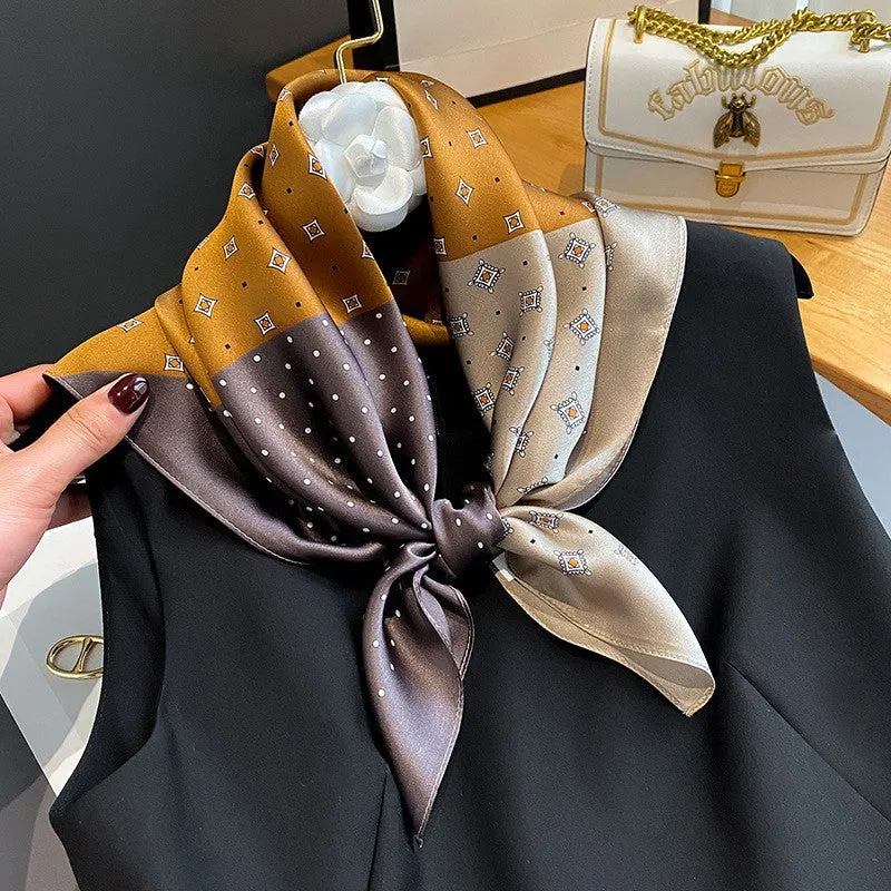 Camellia Korean Style Elegant 65 Silk Square Scarf Women's Mulberry Silk Scarf Professional Scarf Neck Protection Silk Scarf Printed Shawl
