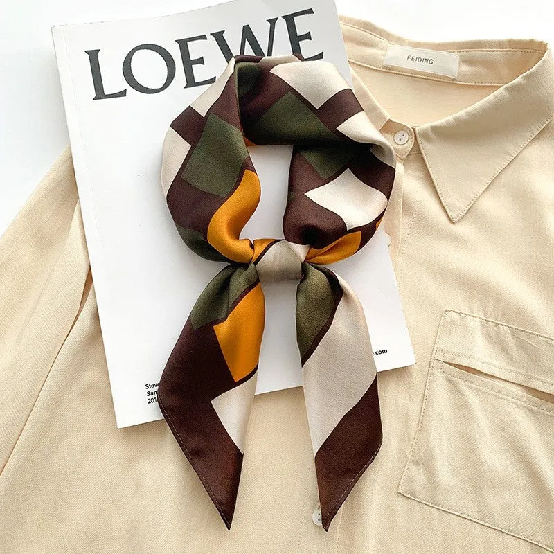 Camellia Korean Style Elegant 65 Silk Square Scarf Women's Mulberry Silk Scarf Professional Scarf Neck Protection Silk Scarf Printed Shawl