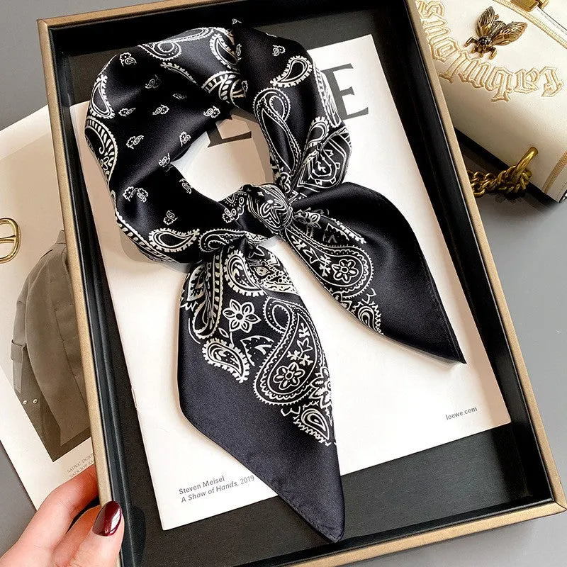 Camellia Korean Style Elegant 65 Silk Square Scarf Women's Mulberry Silk Scarf Professional Scarf Neck Protection Silk Scarf Printed Shawl