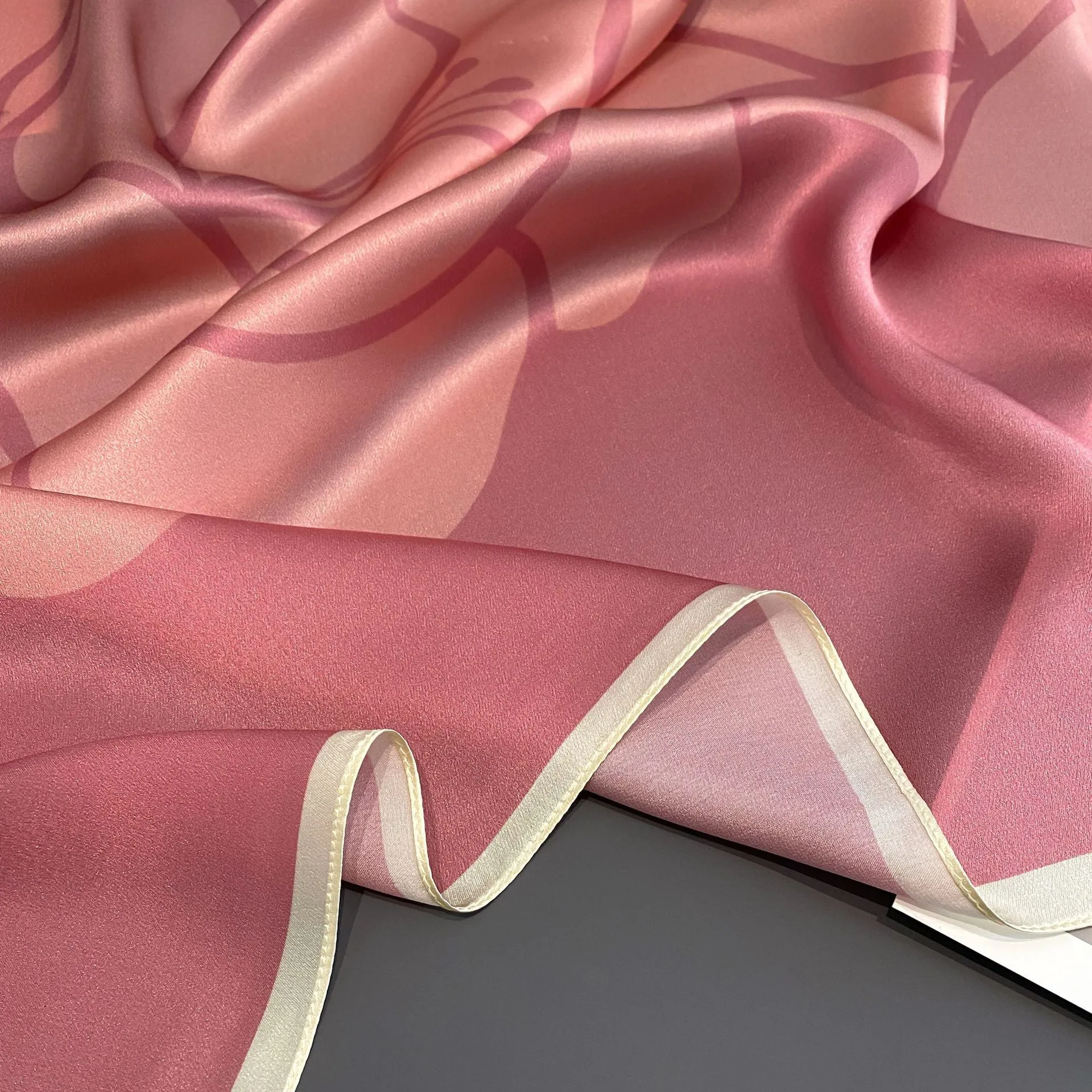 Camellia Korean Style Elegant 65 Silk Square Scarf Women's Mulberry Silk Scarf Professional Scarf Neck Protection Silk Scarf Printed Shawl