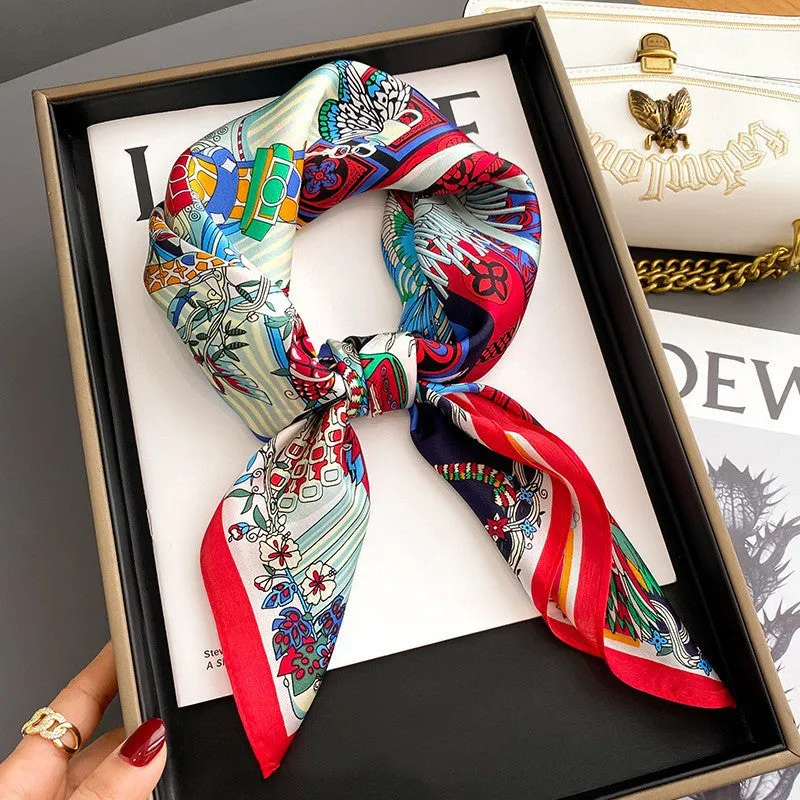 Camellia Korean Style Elegant 65 Silk Square Scarf Women's Mulberry Silk Scarf Professional Scarf Neck Protection Silk Scarf Printed Shawl