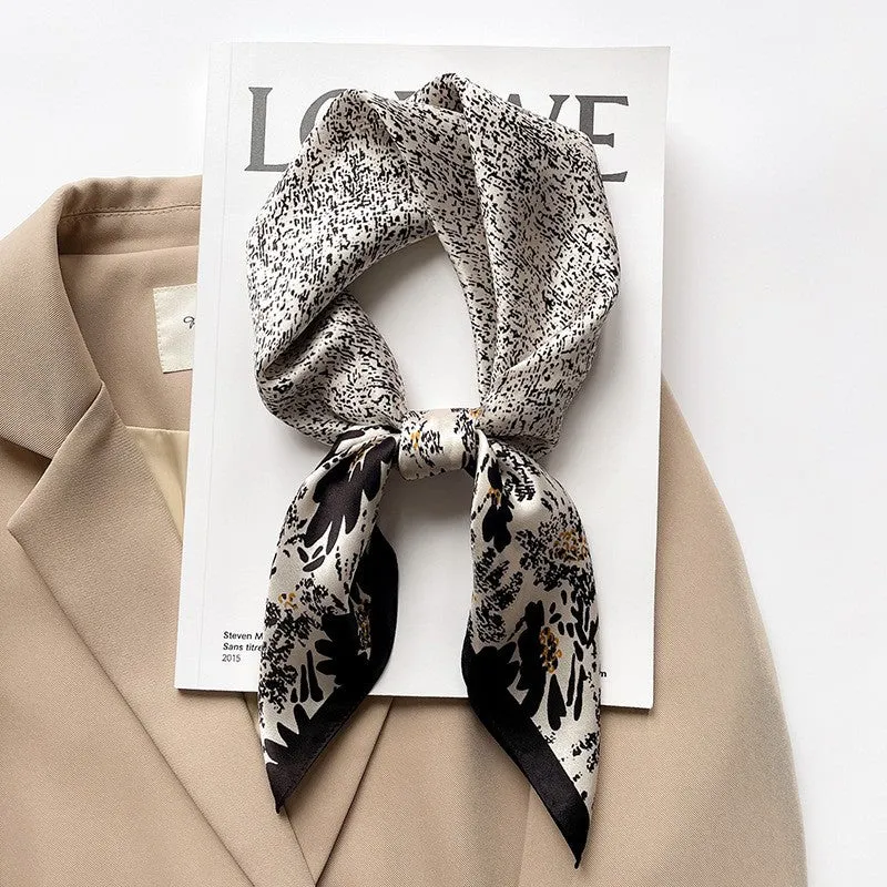 Camellia Korean Style Elegant 65 Silk Square Scarf Women's Mulberry Silk Scarf Professional Scarf Neck Protection Silk Scarf Printed Shawl