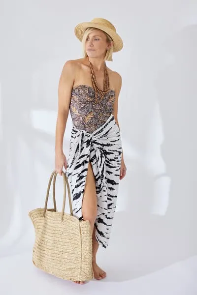 Canggu Tie Dye Scarf White