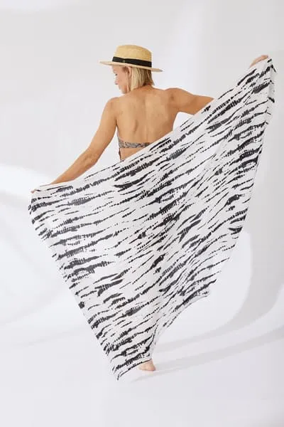 Canggu Tie Dye Scarf White