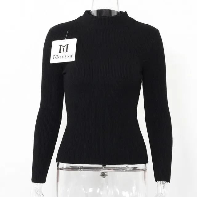 Casual Knitted Long Sleeve Sweater