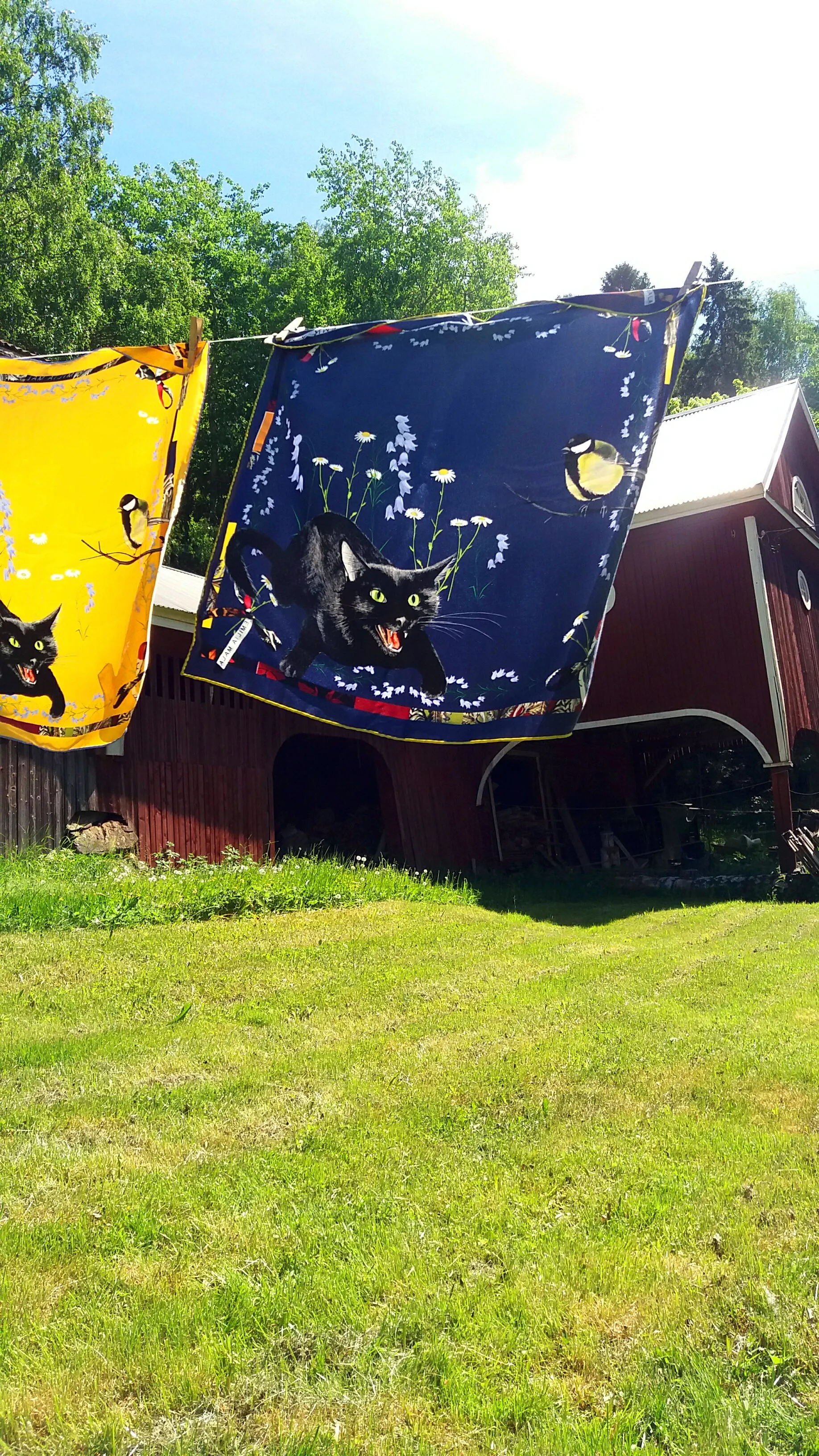 CAT SAUVAGE / MIDNIGHT Blue Silk Print Scarf
